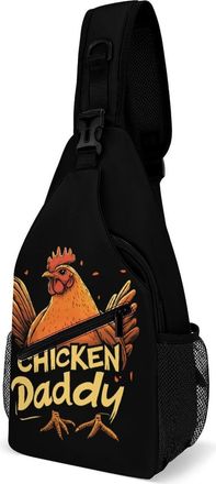 Generic Chicken Daddy Unisex Shoulder Bags Casual Crossbody Chest Bag Sling Backpack for Hiking Cycling Travel