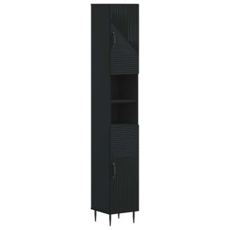 vidaXL Armario De Ba&ntilde;o Con Estante Abierto Haarlem Negro Vidaxl