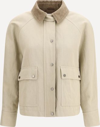 Brunello Cucinelli Giacca in canvas di cotone e lino Woman 42