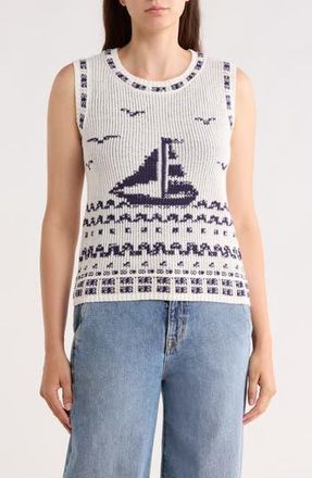 Lucky Brand Sailboat Cotton Blend Sweater Tank in Gardenia at Nordstrom Rack, Size X-Small