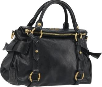 Miu Miu Pre-owned Hand Bag - Dames - Vintage Handtas - Zwart - ONE Size - Leer - Vintage