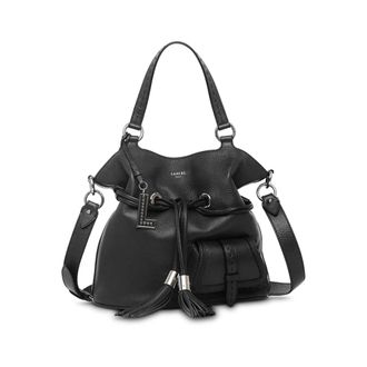 Lancel 1Er Flirt Zwarte Leren Bucket Tas - Dames - Schoudertassen - Zwart - ONE Size - Leer - Tassen