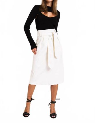 Christy Lynn Paola Midi Skirt In Bone