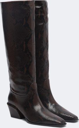 PARIS TEXAS Botas altas Bettina de piel grabada