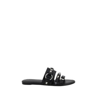 Balenciaga Studded Platte Sandalen - Dames - Sandalen - Zwart - 39 EU - Schoenen