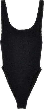 Hunza G Square Neck One-Piece - Dames - Badpakken - Zwart - ONE Size - Badmode