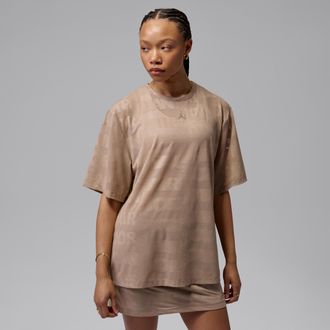 Nike Jordan Womens Jordan Flight Open Knit Top in Brown | IF1145-247