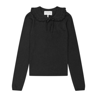 Munthe Blouses, female, Black, XS, Livo Strik 2-Black Jumper