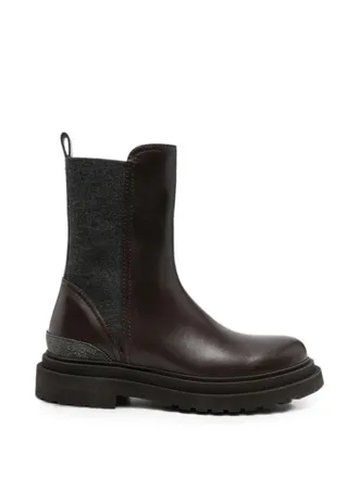 Brunello Cucinelli Ankle Boots Leather Dark Brown