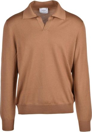 Gran Sasso Tops, Heren, Bruin, 3Xl, Wol, Polo van gebreide stof