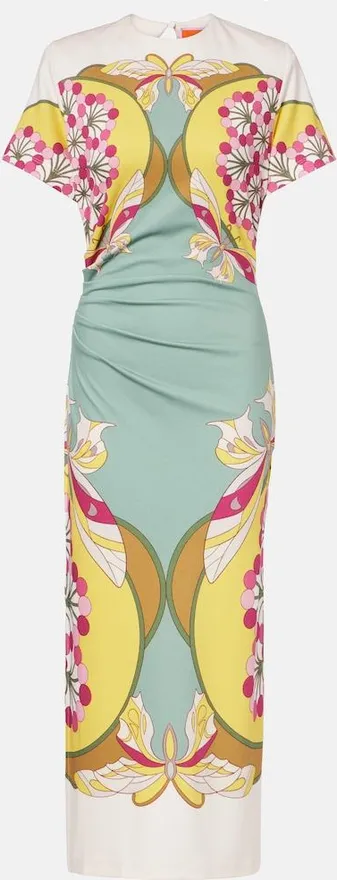 Lela printed jersey midi dress