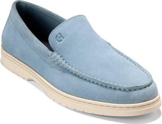 Cole Haan Greenwich Grand Venetian Loafer in Dusty Blue Suede /Ivory at Nordstrom, Size 11.5