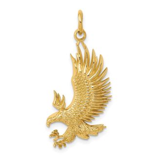 Diamond2Deal 14k Yellow Gold Bald Eagle Charm