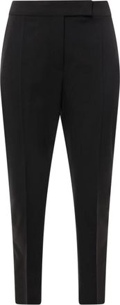 Max Mara Wollen Rechte Pijpen Broek - Dames - Broeken - Zwart - L - Wol - Broeken