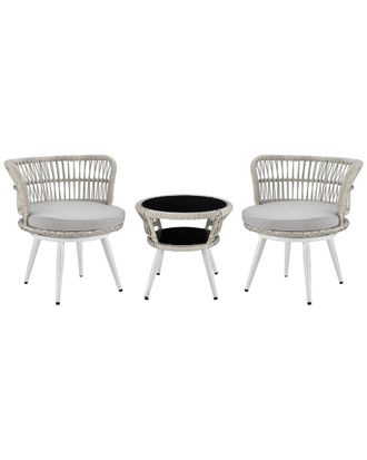 Manhattan Comfort Monaco Patio 2-Person Seating Group With End Table