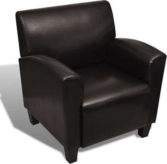 vidaXL Sill&oacute;n De Cuero Artificial Marr&oacute;n Oscuro Vidaxl