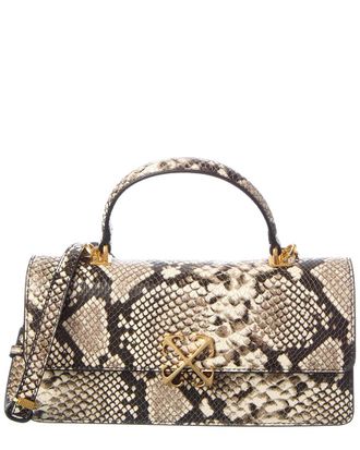 Off-white Off-White Jitney Snake-Embossed Leather Shoulder Bag