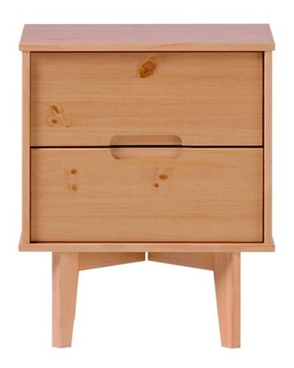 Walker Edison 2-Drawer Groove Handle Solid Wood Nightstand