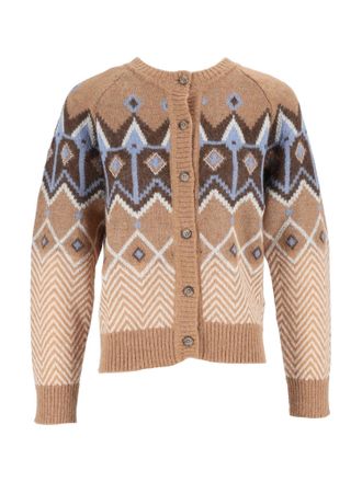 Ermanno Scervino Cropped Geometric Knit Cardigan