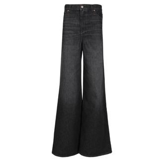 Chlo&eacute; Flared Jeans, female, Black, Size: W28 High-Rise Wide-Leg Jeans