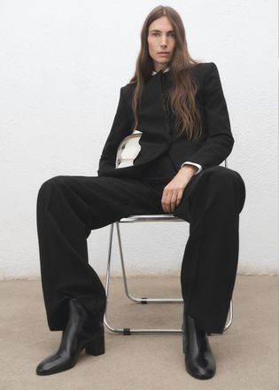 Mango Stivaletti pelle tacco blocco nero - Donna - 35 - MANGO