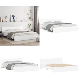 vidaXL Giroletto con Testiera Bianco 160x200 cm - Testiera letto - Materasso letto