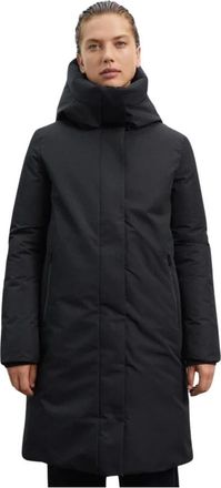 Ecoalf Waterafstotende Jas met Capuchon - Dames - Parka Jassen - Zwart - L - Polyester - Jassen