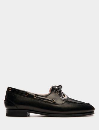 Bally Plume Moccasin in Dark Leather in Black at Nordstrom, Size 36.5