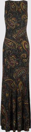 Etro Paisley Print Viscose Knit Long Sheath Dress