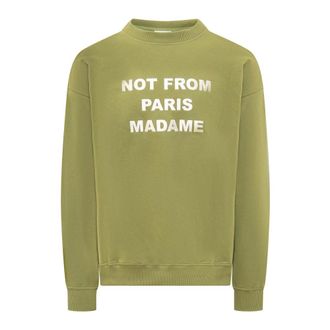 Drôle de Monsieur Sweatshirts, male, Green, Size: S Slogan Sweatshirt