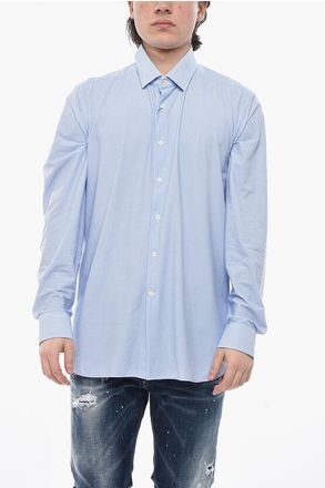 Corneliani Stretch Fabric Micro-Check Shirt size 45