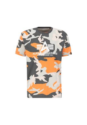 Alpha Industries T-Shirt ALPHA INDUSTRIES Basic T-Shirt BL Camo PP, Herren, Gr. L, orange (orange grau camo), Obermaterial: 100% Baumwolle, Shirts T-Shirt