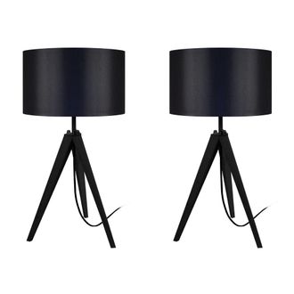 Tosel L&aacute;mpara de noche,negro a 56xd30x p 30cm