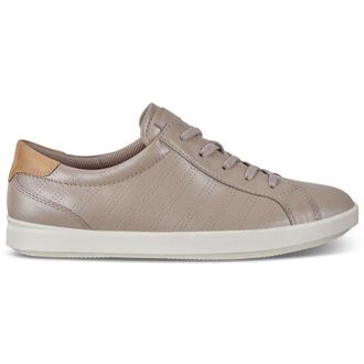 Ecco Ecco Leisure 205033 Leather Womens Low Top Trainers - Grey Rose Metallic Powder - Size:UK 6.5-7