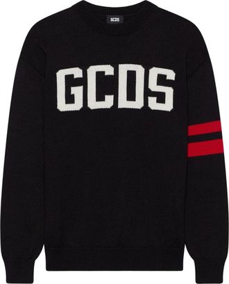 GCDS Gcds, Truien & Vesten, Heren, Zwart, XL, Wol, Logo Regular Sweater