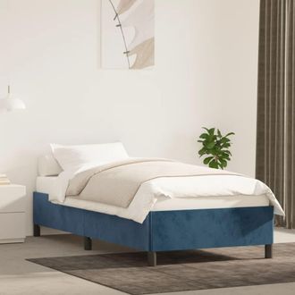 vidaXL Estructura De Cama Sin Colch&oacute;n Terciopelo Azul Oscuro 100x200cm Vidaxl