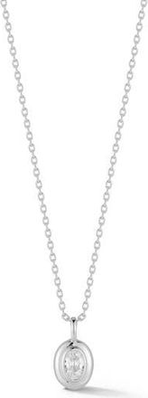 Glaze Jewelry Bezel Set Oval Cut Cubic Zirconia Pendant Necklace in Silver at Nordstrom Rack
