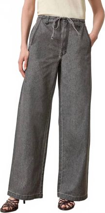 Lilla P Straight Leg Drawcord Pant In Grey