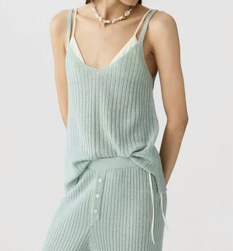Guest In Residence Breezy Rib Tank In Sage Brush