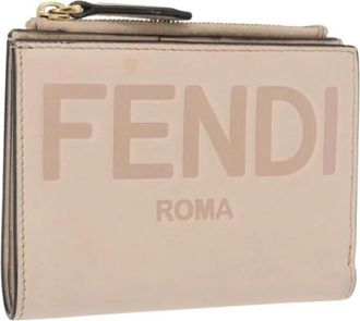 Fendi Pre-owned Leather Wallet - Dames - Vintage Accessoires - Beige - ONE Size - Leer - Vintage