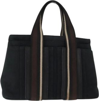 Herm&egrave;s Pre-owned Tote Bags, female, Black, Size: ONE SIZE Pre-owned Vintage Canvas Hand Bag