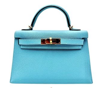 Herm&egrave;s Herm&egrave;s Kelly 20 cm in Epsom Sellier Bleu du Nord with Gold Hardware