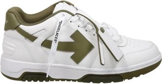 Off-white Witte Olijfgroene Sneaker - Heren - Sneakers - Wit - 42 EU - Leer - Schoenen
