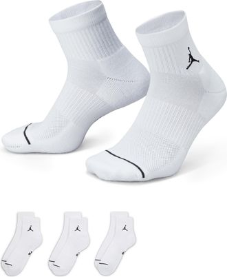 Nike Jordan Everyday Ankle Socks (3 Pairs) in White | DX9655-100