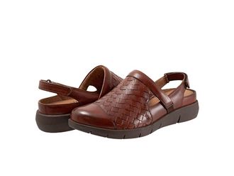 Softwalk Salina Woven II Womens Flat Shoes Rust : 9.5 N (AA), Leather