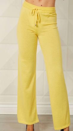French Kyss Drawstring Wide-Leg Pant In Yellow