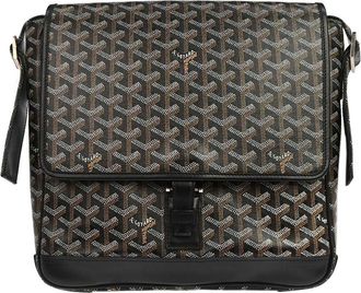 Goyard Grand Bleu Messenger Coated Canvas Black Canvas Handbag (Pre-Owned)