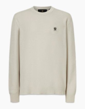 Belstaff Mens Belstaff Coast Knitted Jumper Silver Birch - Tan - Size: 40