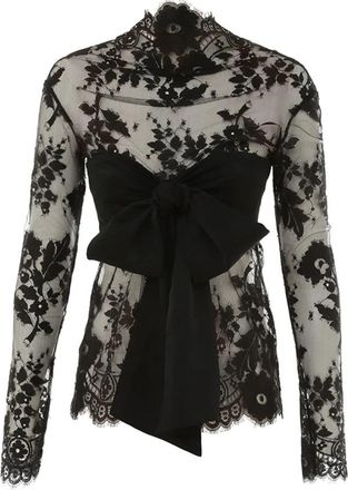 Zimmermann Zwart Kant Strik Bodice Illustratie - Dames - Blouses - Zwart - S - Overhemden