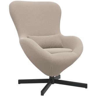 vidaXL Vidaxl - Sill&oacute;n Huevo Gris Claro Tejido Parecido A Lana Rizada